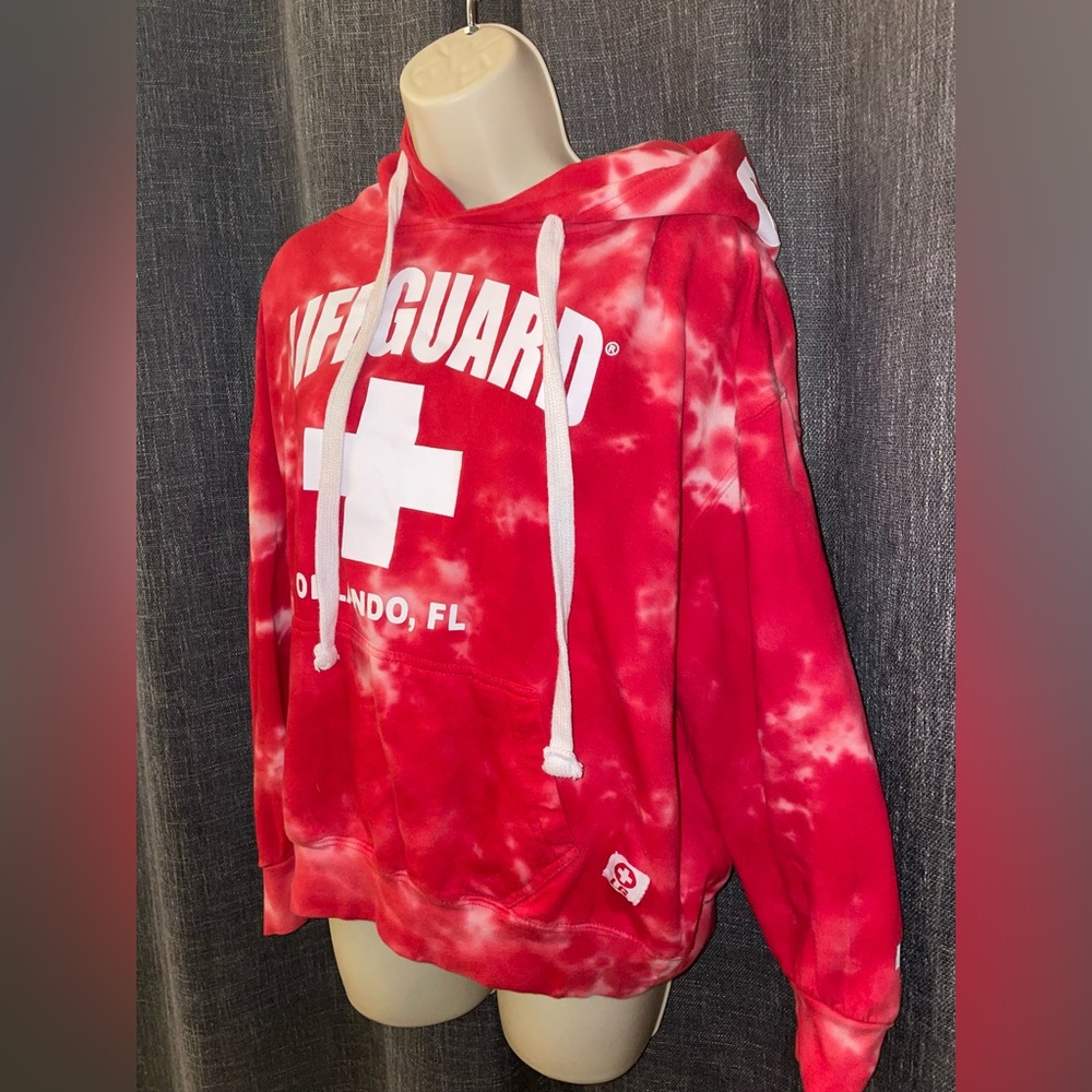 Red Tie-Dye Women's Hoodie - Picture 2 of 4